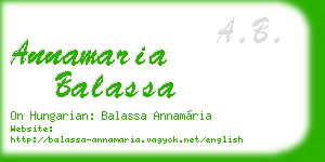 annamaria balassa business card