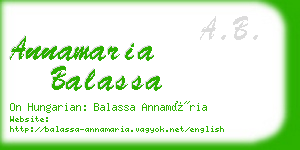 annamaria balassa business card